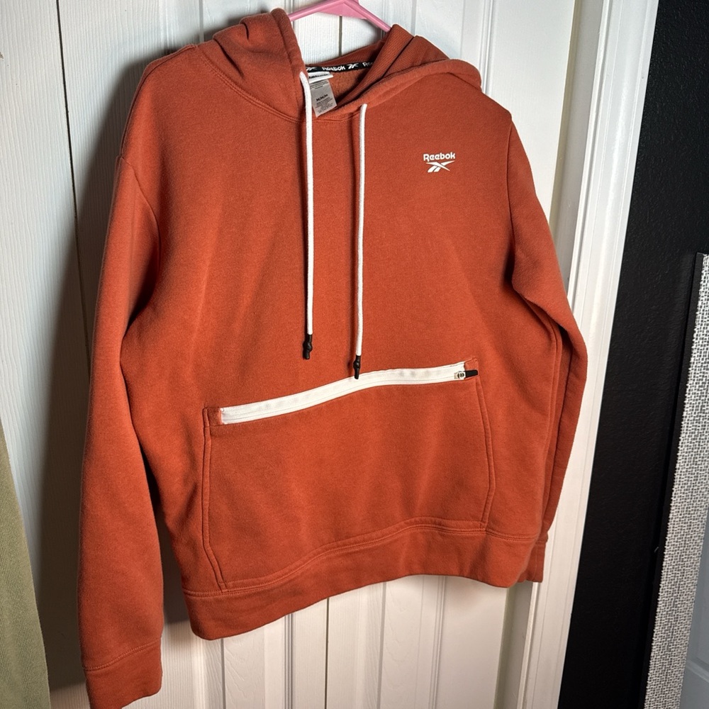 Reebok Men's Orange Hoodie Sweater